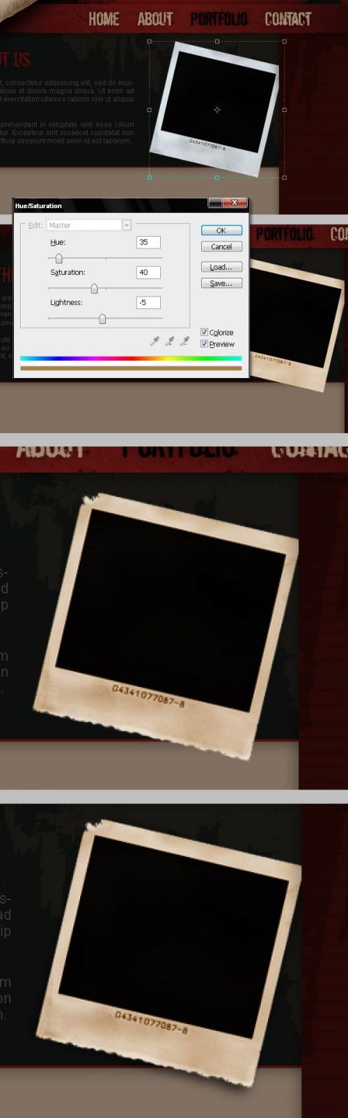 آموزش طراحی وبسایت به سبک گرانج در فتوشاپ